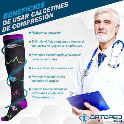 3 Pack Calcetines de Compresión, de 15-20 mmHg 3 PACK