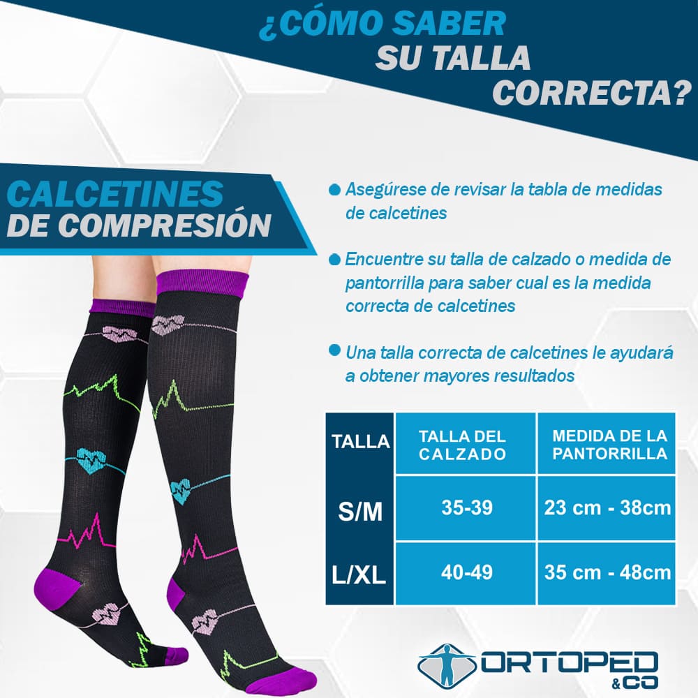 3 Pack Calcetines de Compresión, de 15-20 mmHg 3 PACK