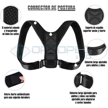Corrector de Postura Unisex FlexEasy® | Alivio de dolor de espalda, cuello y clavícula (Compra 1 y obtén 1 GRATIS!)