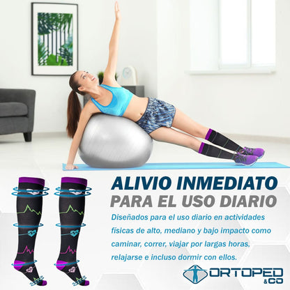 3 Pack Calcetines de Compresión, de 15-20 mmHg 3 PACK