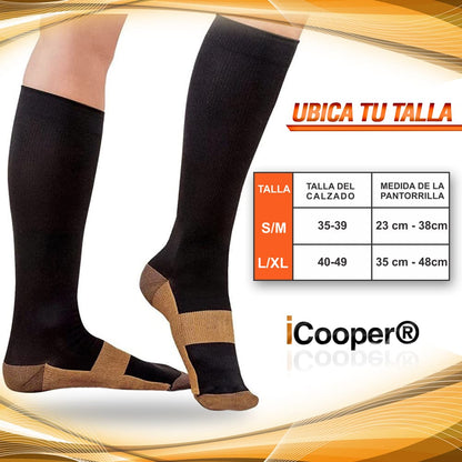 Calcetines de Compresión con Infusión de Cobre, de 15-20 mm Unisex 3 PACK