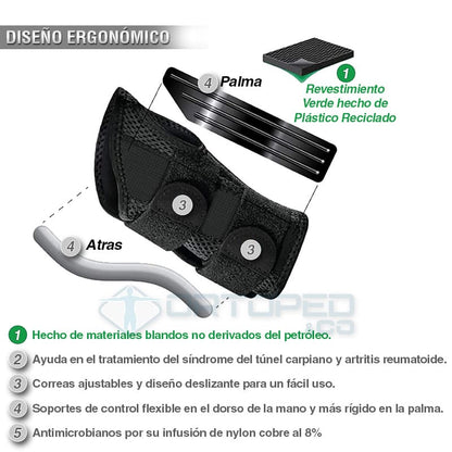 iCooper® Muñequera de Compresión de Cobre para Artritis, Túnel Carpiano y Tendinitis