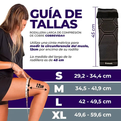 Rodillera Larga de Compresión Cobrevida®️ Alivia y Protege tu Rodilla [Paga 1 Lleva 2]